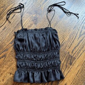 Reformation Black Ruched Camisole
